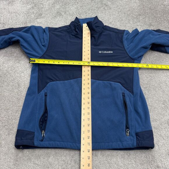 Columbia Fleece Jacket Mens Large Blue Full Zip Pockets Outdoor Hiking Trekking - Picture 12 of 16